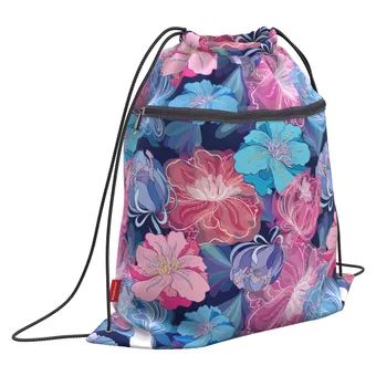 Мешок для обуви 1 отд, 500*410, карман, светоотр. "Peony"