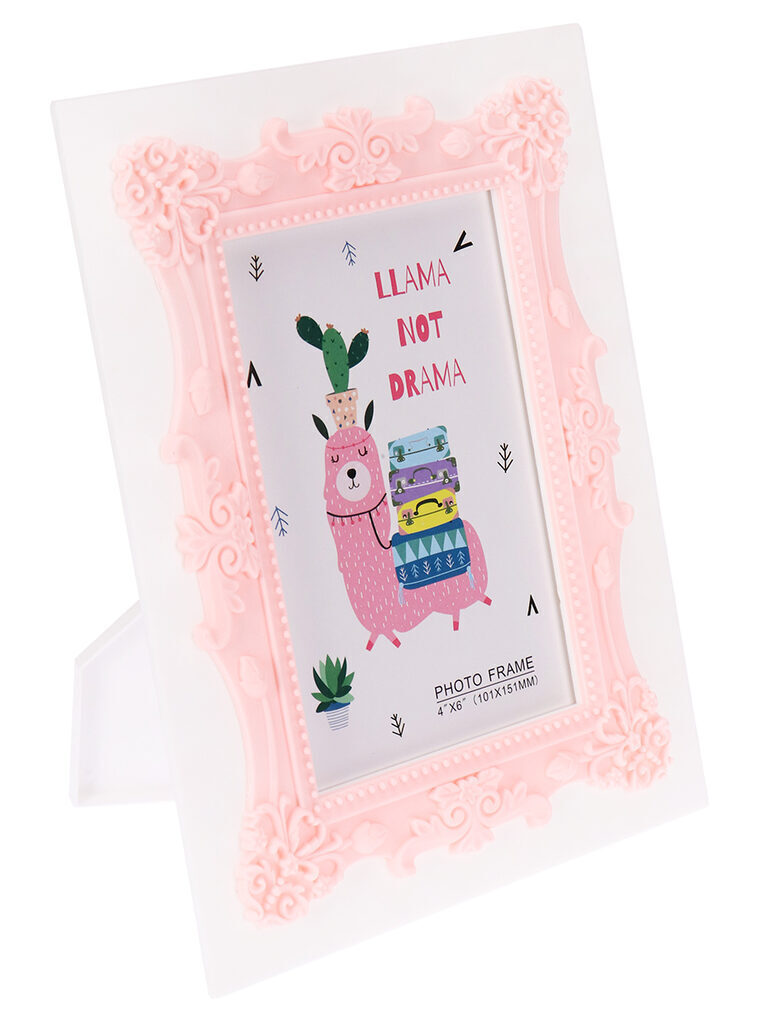 Фоторамка на 1 фото 24*19,5см (13*18см)   Красивый узор, розовая