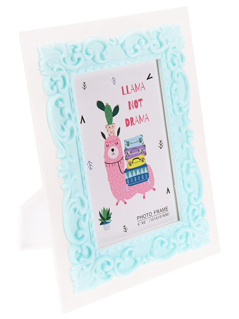 Фоторамка на 1 фото 21*16,5см (10*15см) Роскошный узор, голубая