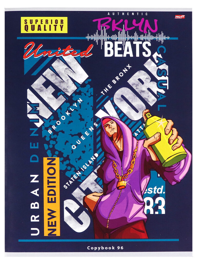 Тетрадь А4  96л кл. скоба Проф-Пресс "В стиле хип-хоп" белизна 92% (203*273мм)