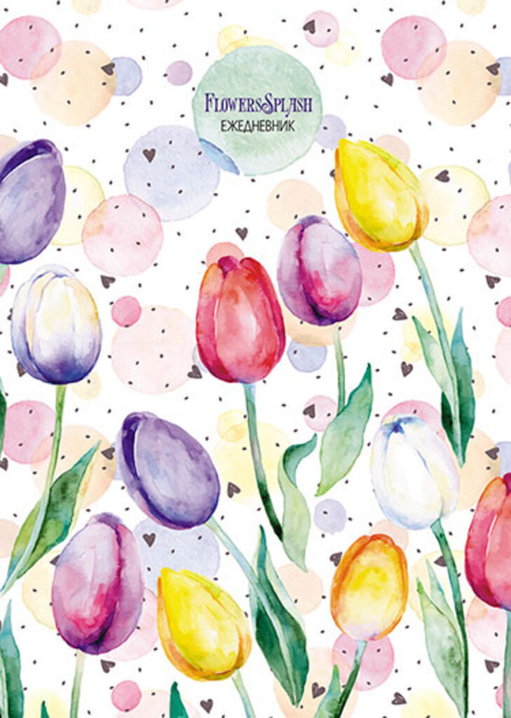 Еженедельник недат. А5 128л., 7БЦ "Тюльпаны" выб.УФ-лак