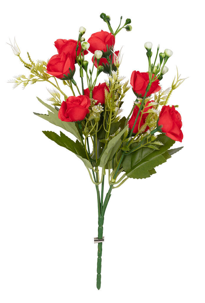 Декоративные элементы "Ветка роз" красный 32см, пластик, ткань