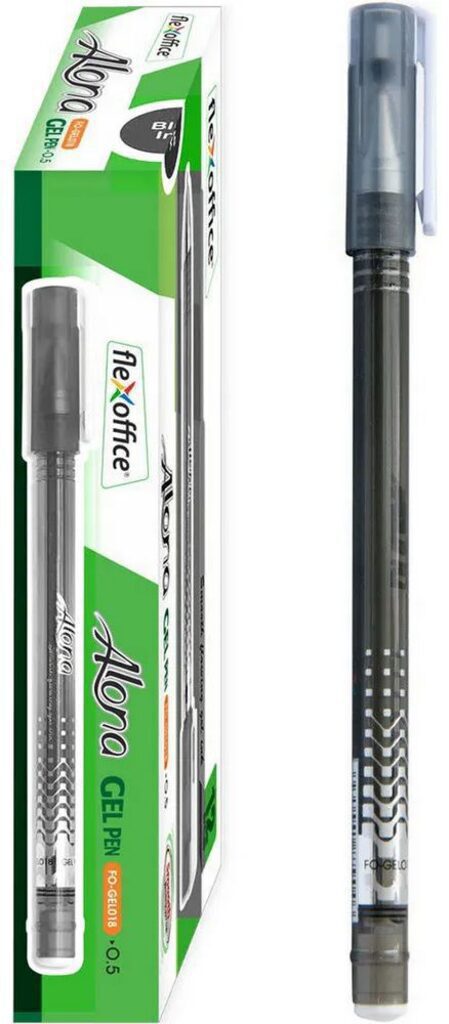 Ручка гелевая  FlexOffice Alona 0,5мм, черная, игольч. наконечник, для ЕГЭ