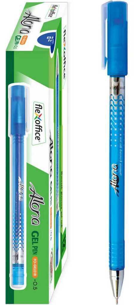 Ручка гелевая  FlexOffice Alona 0,5мм, синяя, игольч. наконечник