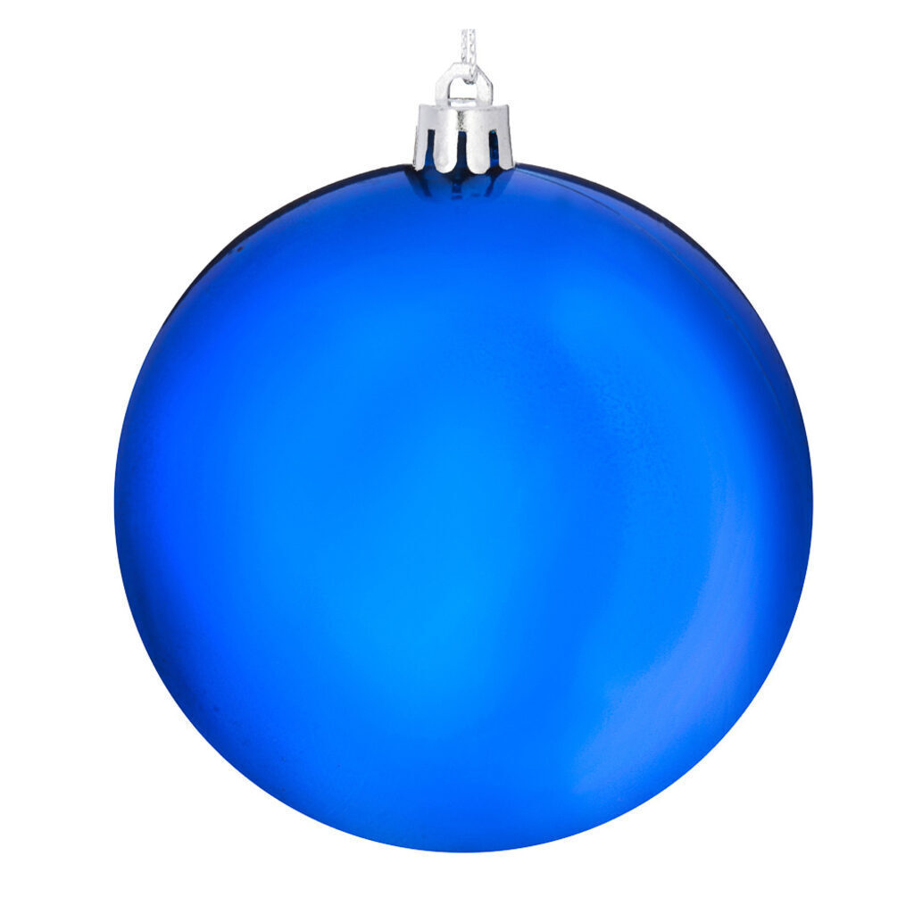 Ёлочный шар 10 см Синий, пластик