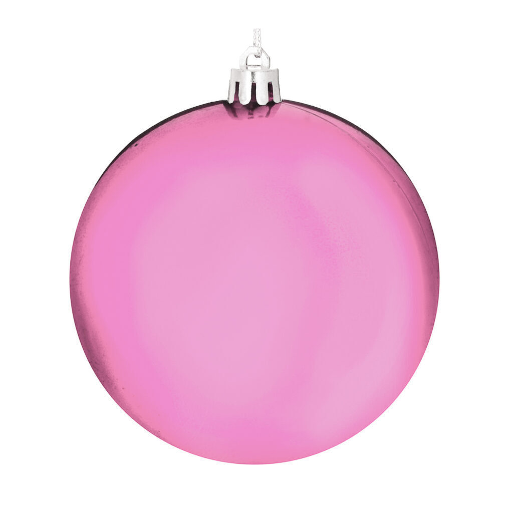 Ёлочный шар 10 см Розовый, пластик