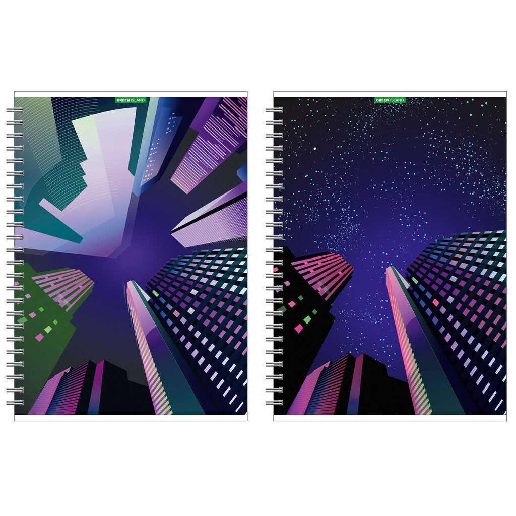 Тетрадь А4  60л кл. гребень Полиграф-Принт "Город" ВД-лак, белизна 92%