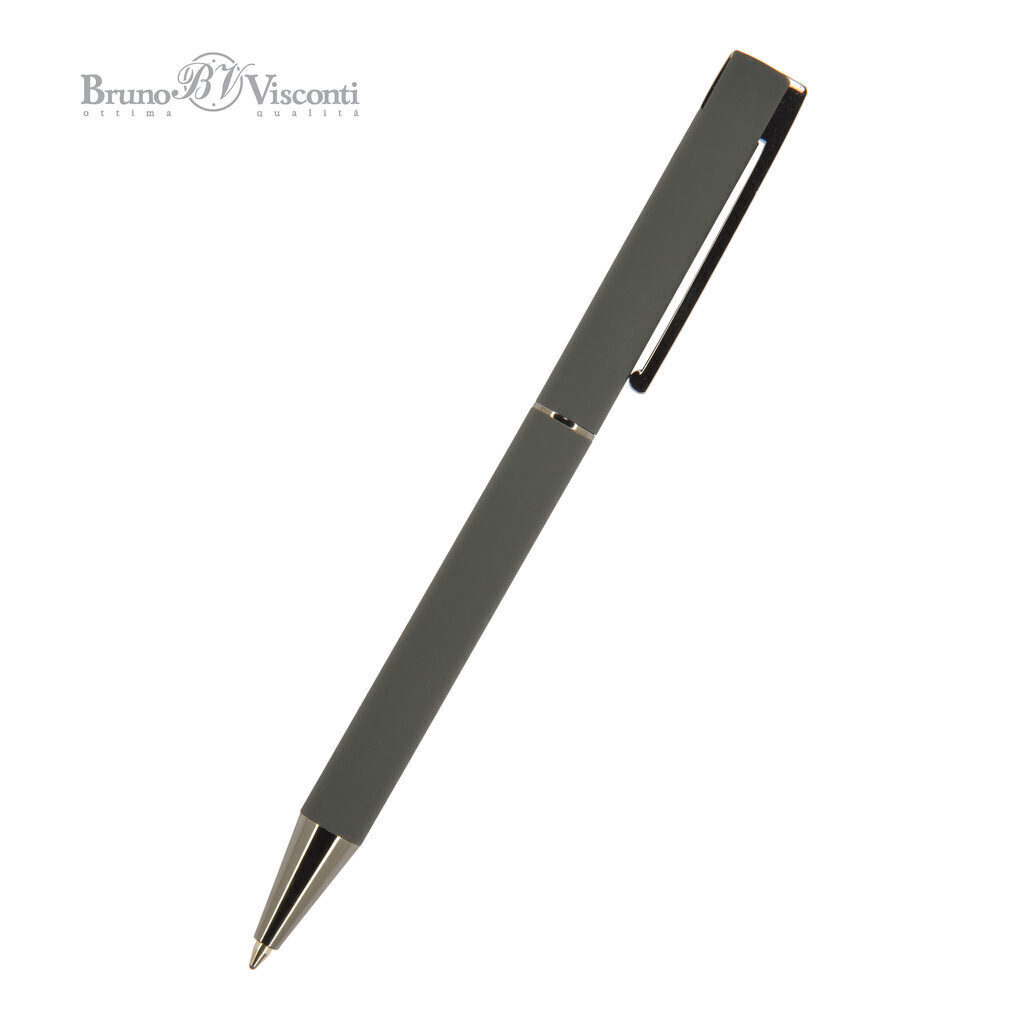 Ручка в футляре "Bergamo. Серый" шарик.,1,0мм, металл., синие чернила*