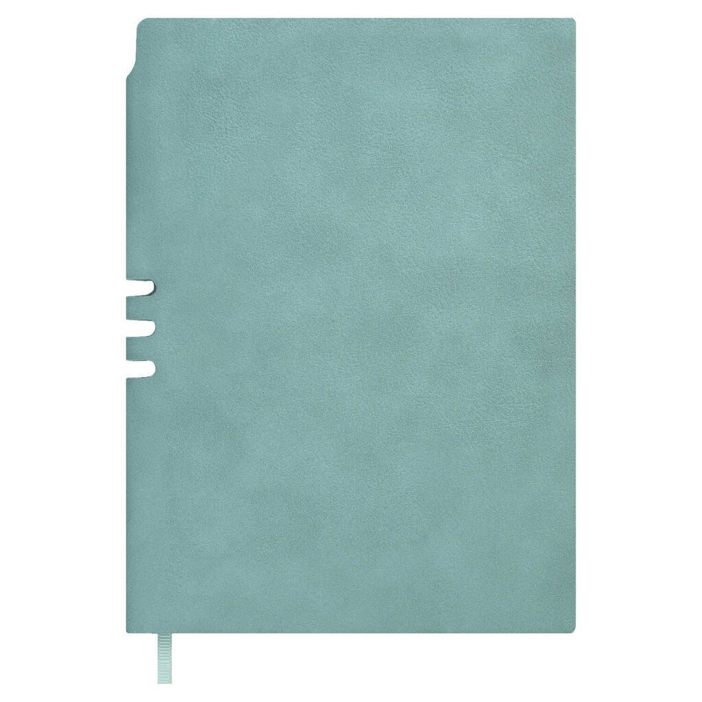 Ежедневник недат А5 кожзам., мягк.пер., 120л. "Буйвол серо-голубой"ляссе