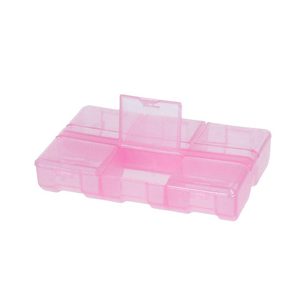 Контейнер пластиковый  9*6см , 6 ячеек, розовый