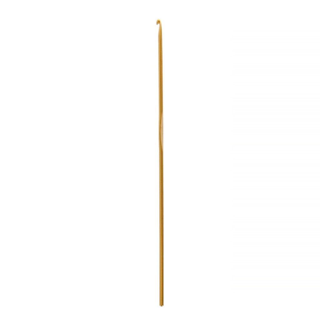 Крючок для вязания D=2,5мм, 15см в чехле желтый