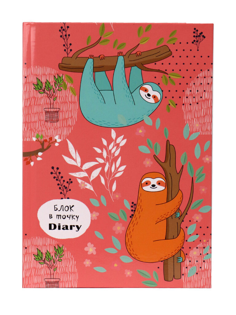 Блокнот А5 7БЦ  80л "Парочка ленивцев" в точку*