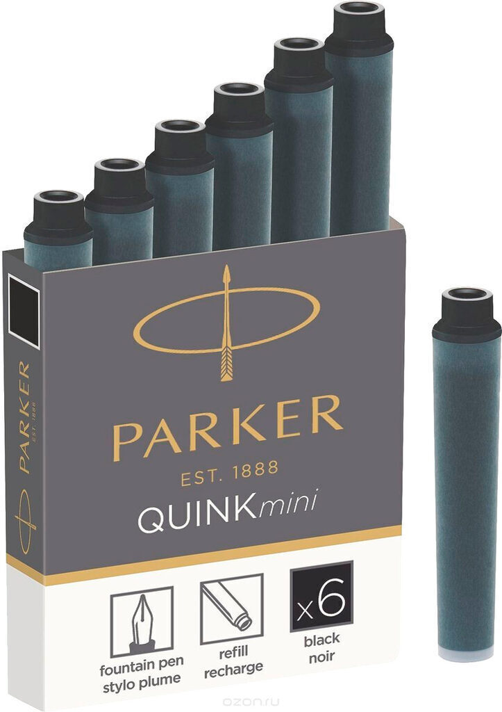 Parker чернила баллончики Quink Z17 Mini , черные 6шт.