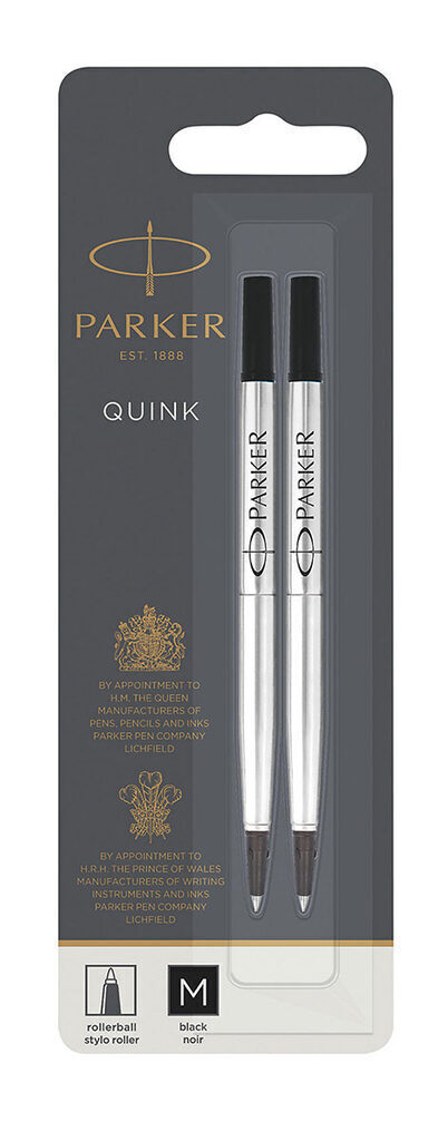 Parker Стержень для роллера Quink RB Z01 чёрный, 0,7мм блистер 2шт.