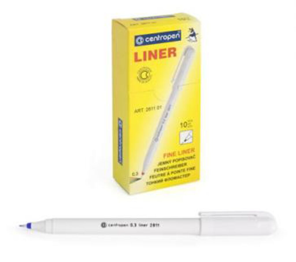 Ручка линер Centropen  0,3мм синяя,