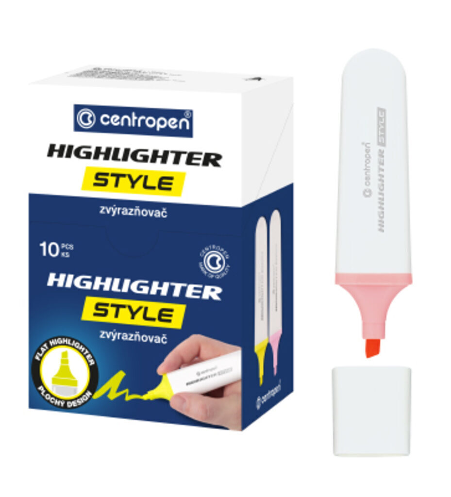 Текстовыделитель CENTROPEN Style Fluo / 1-4.6 мм./ розовый