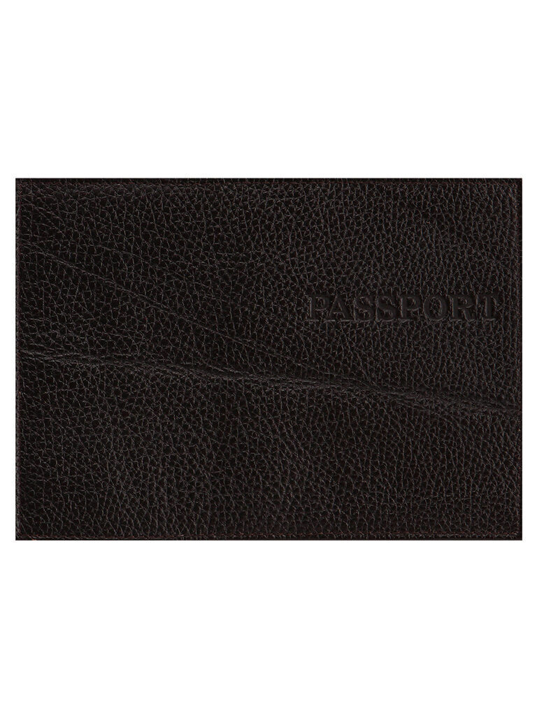 Обложка для Паспорта натуральная кожа PASSPORT коричневый, тисн.конгрев