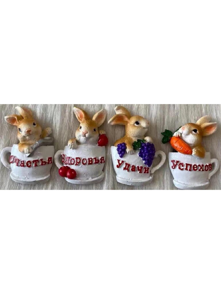 Магнит "Заяц в кружке!" 6см