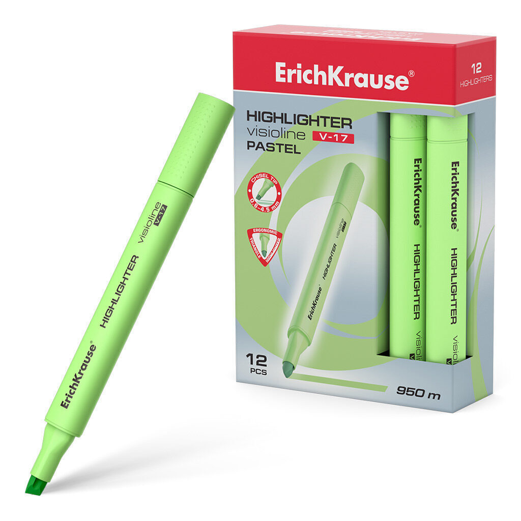 Текстовыделитель EK Visioline V-17 Pastel, 0,6 - 4,5мм, зеленый