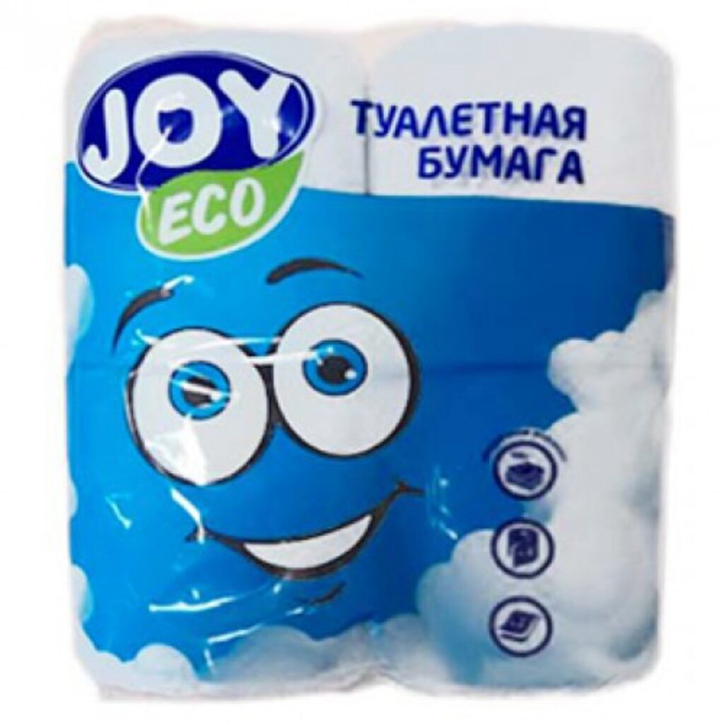 Бумага туалетная Joy Eco 2-х сл., 4шт. белая
