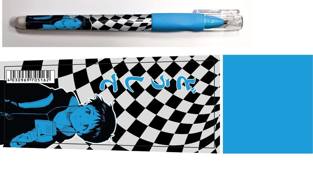 Ручка гелевая "Аниме. Клетка голубая" синяя, 0,5мм, софт-тач