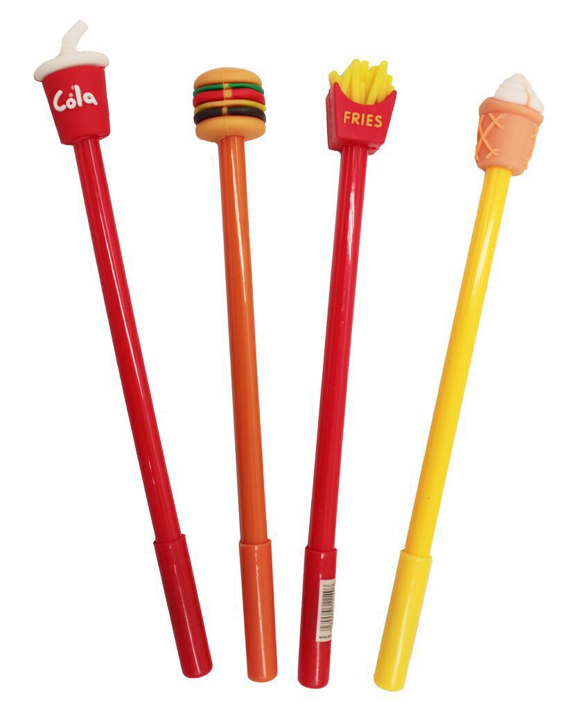 Ручка гелевая "Cola, French fries, Ice cream, Hamburgers" синяя, 0,5мм