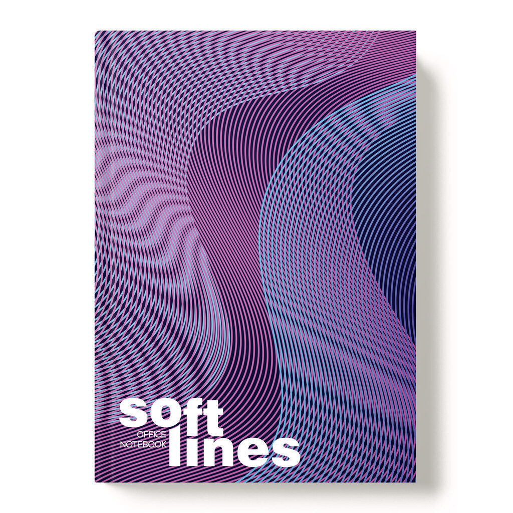 Блокнот А5 7БЦ 128л "Мягкие линии" кл., глянц.лам.