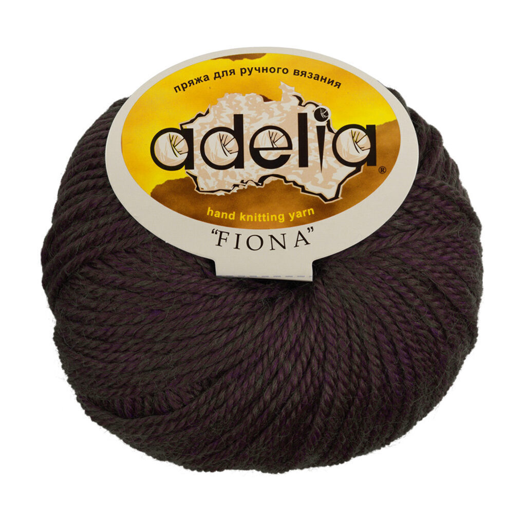 Пряжа 90 м ± 3 м , 50гр  50% шерсть, 50% акрил  ADELIA "FIONA" т. коричневый