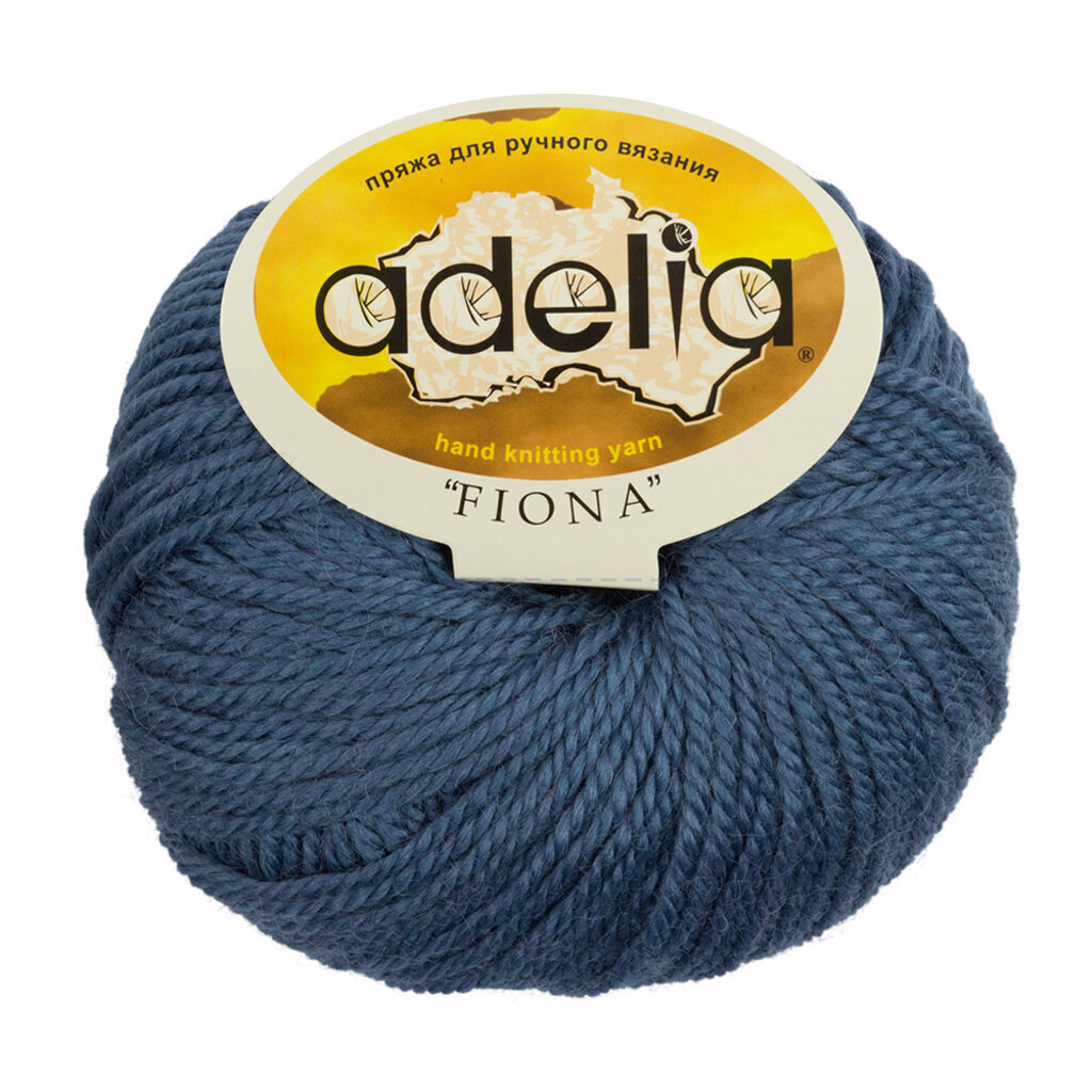 Пряжа 90 м ± 3 м , 50гр  50% шерсть, 50% акрил  ADELIA "FIONA" т. синий