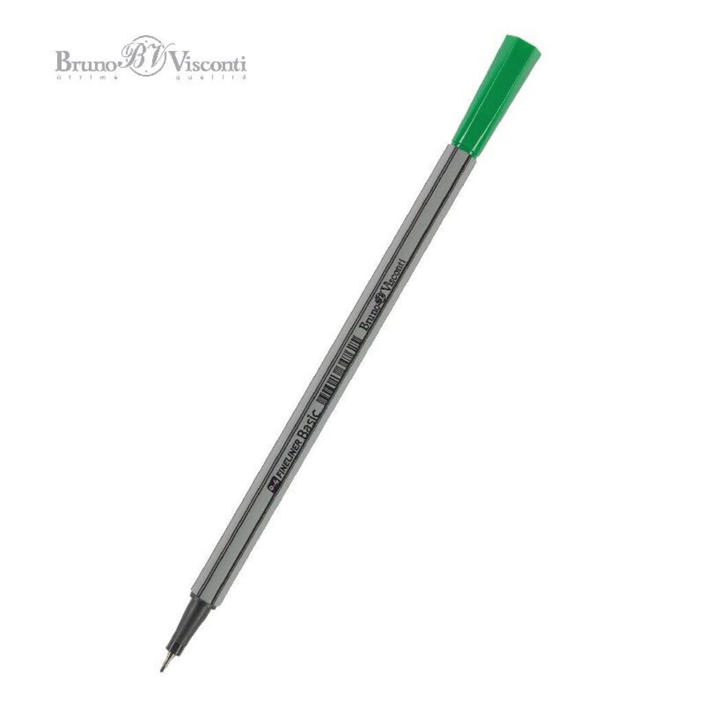 Ручка линер 0,4мм "BrunoVisconti. Basic" зеленая
