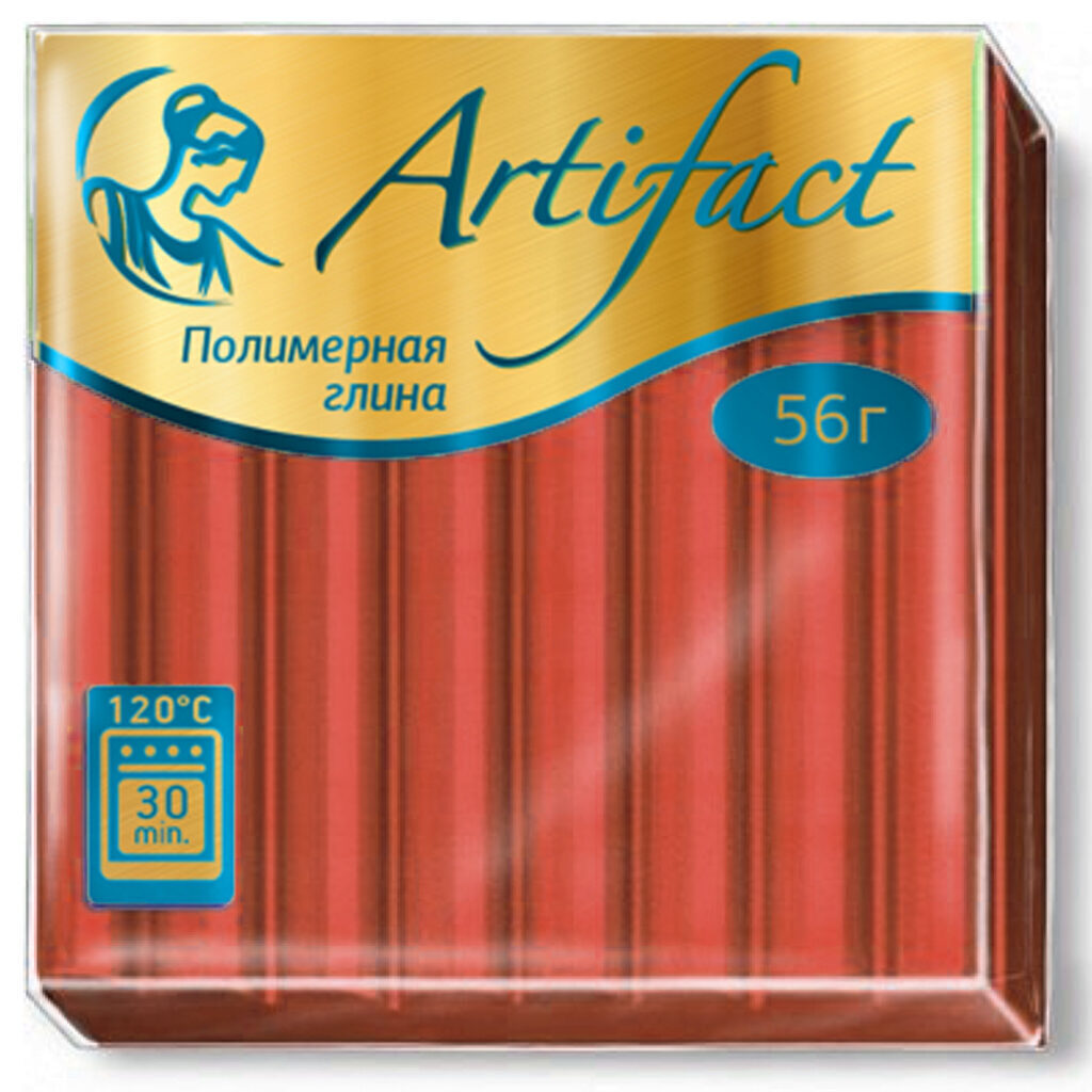 Полимерная глина 56гр., "Артефакт" Красный апельсин