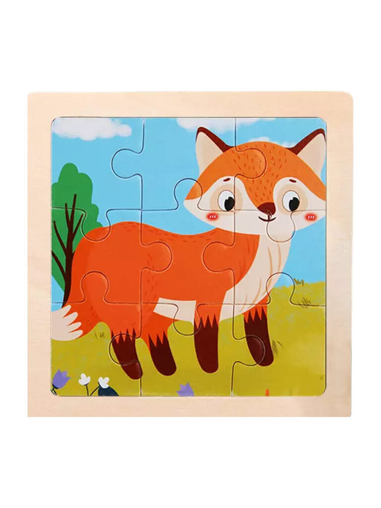 Пазл-рамка деревянная 9 элементов 11*11см "Лиса"
