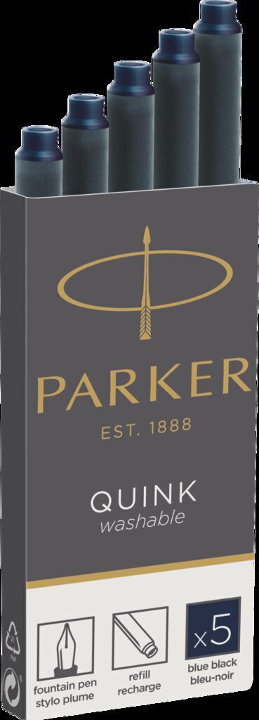 Parker чернила баллончики Quink Ink Z11, сине-чёрные 5шт.