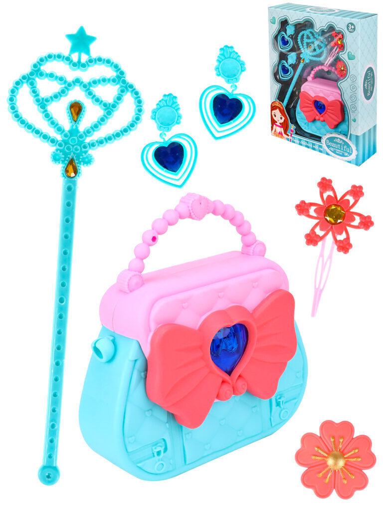 Игровой набор для девочек "Принцесса" сумочка, клипсы, волш. палочка,свет