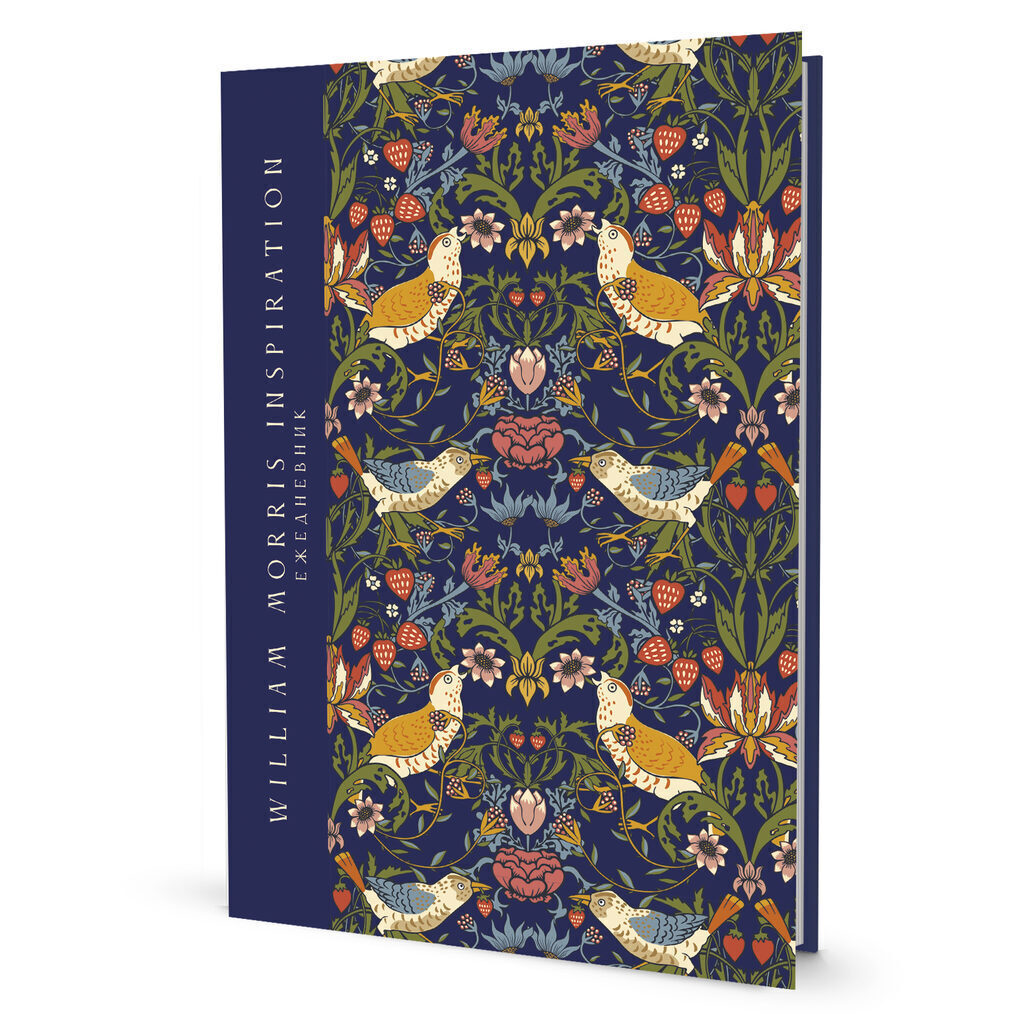 Ежедневник William Morris Inspiration А5 7БЦ  64л "Cиняя с птицами" ляссе