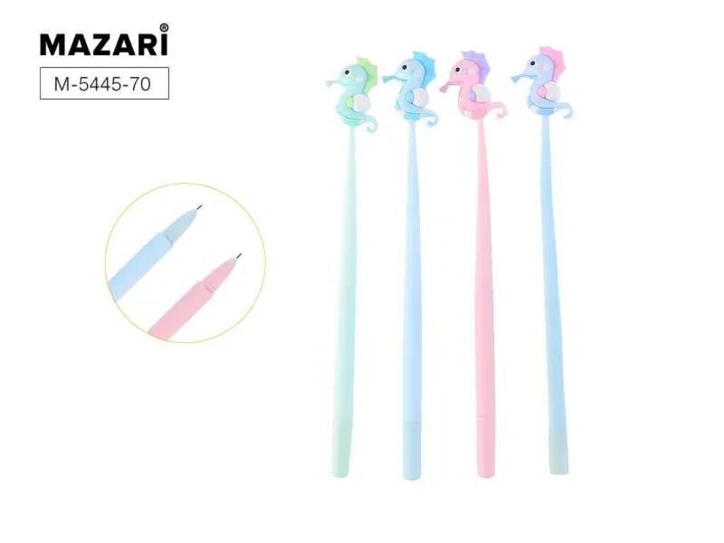 Ручка гелевая "Hippocampus" синяя, цв.пластик.корпус, 0,5мм