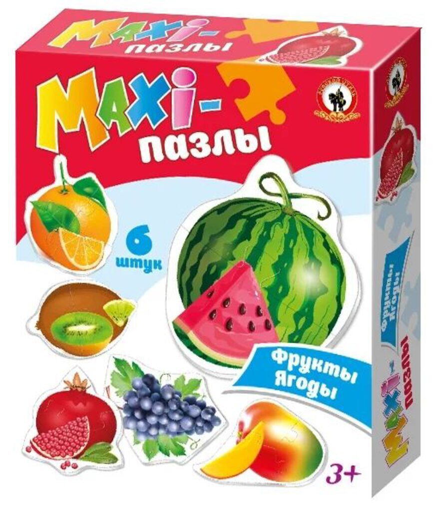 Пазлы МАКСИ 6 картинок "Фрукты/ягоды"