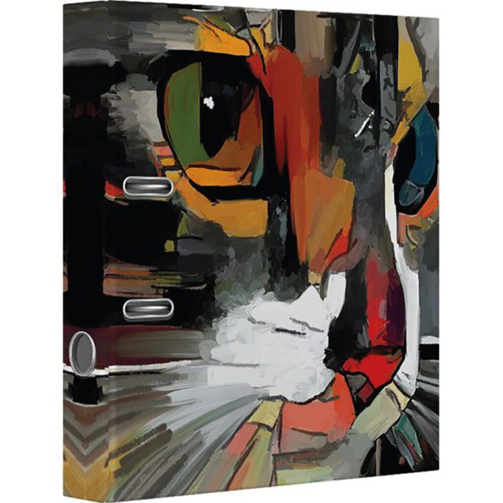 Регистратор А4  75мм  Cat,  картон , черный