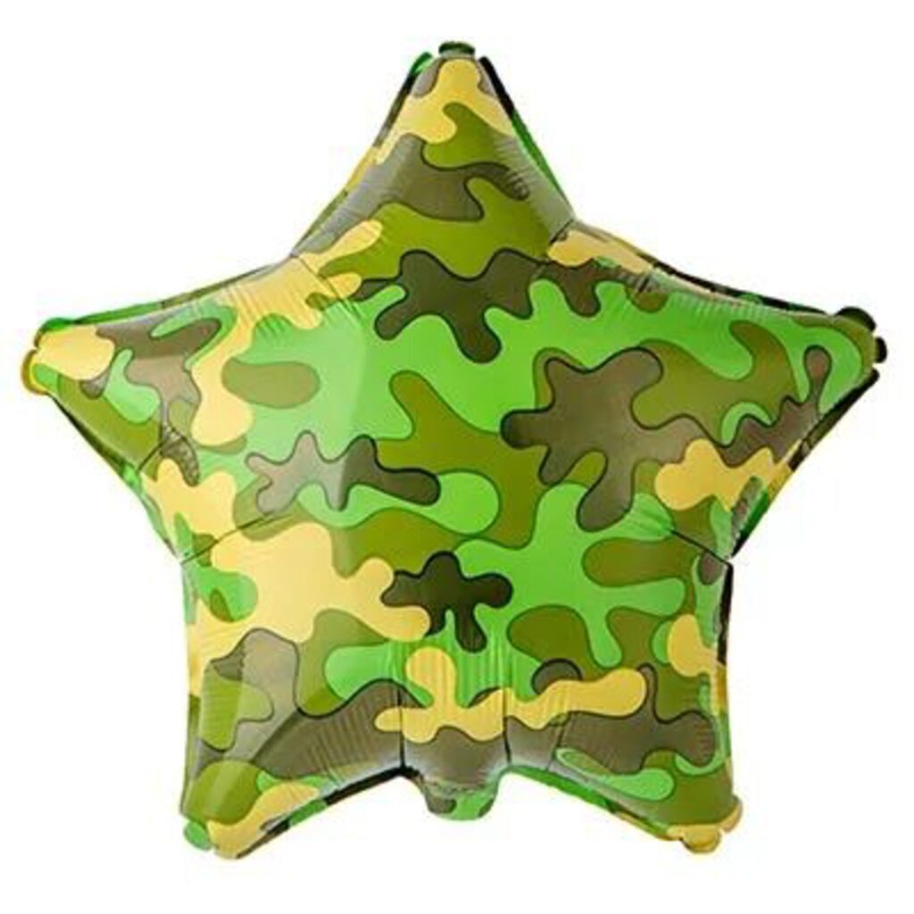 Шар фольга 18" "Звезда" камуфляж 46 см
