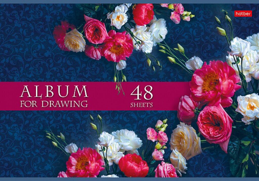 Альбом А4 48л скоба "Роскошные цветы"  пл. 100 гр/м