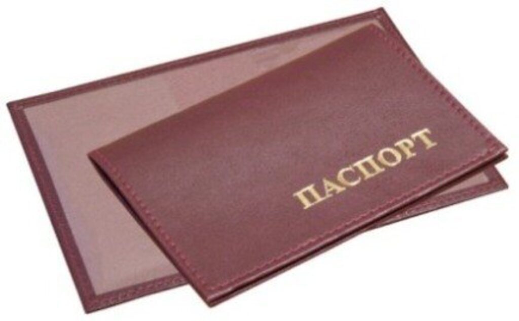 Обложка для паспорта из к/з с карм.из пласт,  бордо