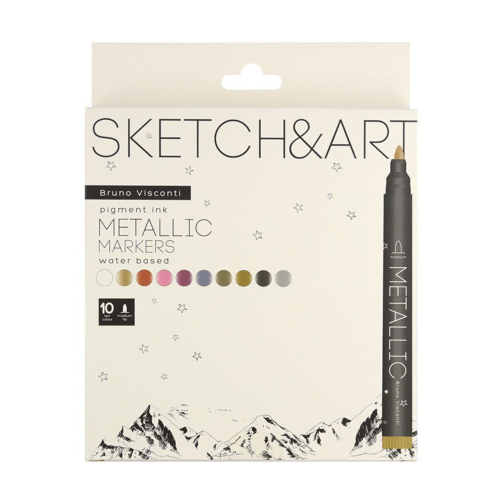 Набор маркеров металлик 10цв. пулевидн. "SKETCH&ART" 3,0мм