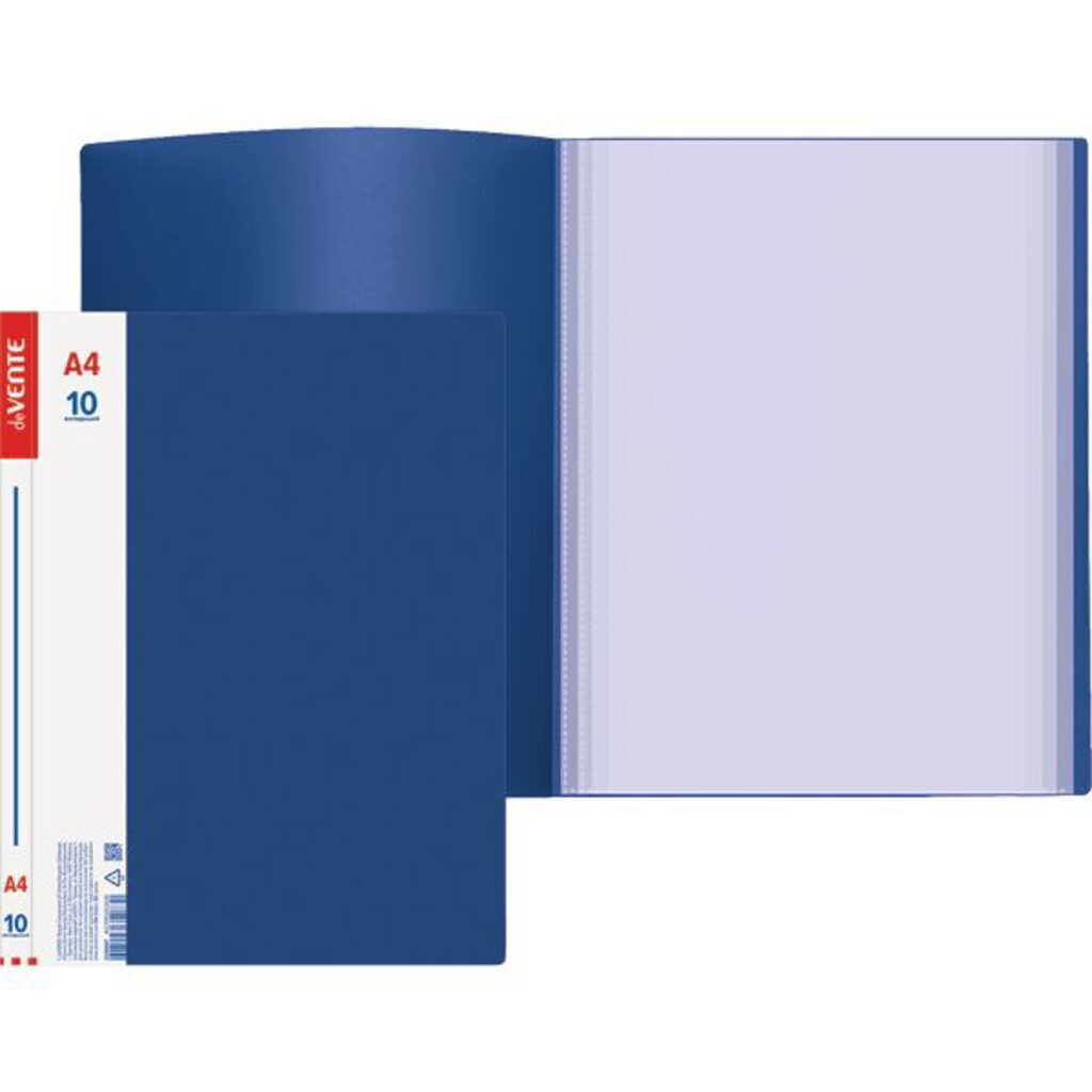 Папка файл А4  10лист 0,50мм Daily синяя, сменная этикетка