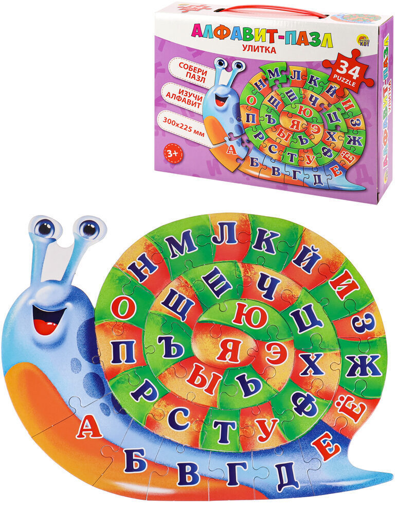 Пазл-алфавит 34 элемента "Улитка"
