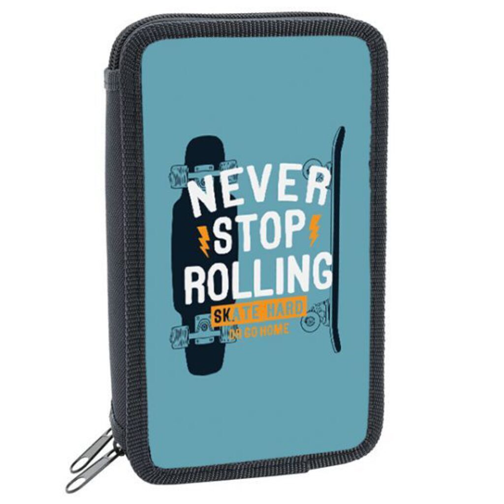 Пенал 2 отд. (190*110*40) молния, ткань "Never Stop Rolling"