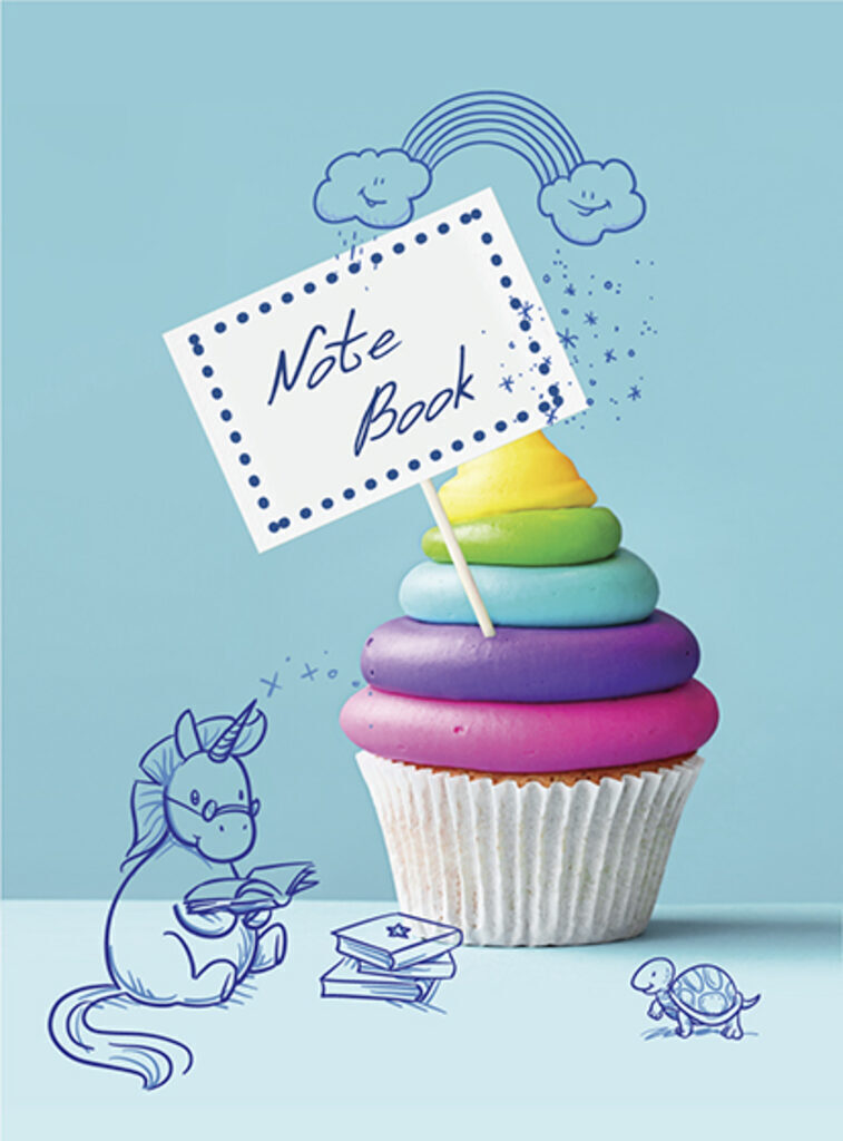 Блокнот А7  40л гребень "Микс 5" клетка, твин УФ-лак, фольга