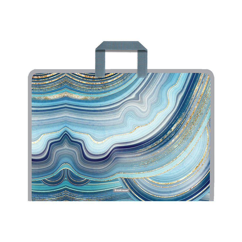 Папка А3 (460*316*30) с ручками, молния, пластик "Marble Kyanite"