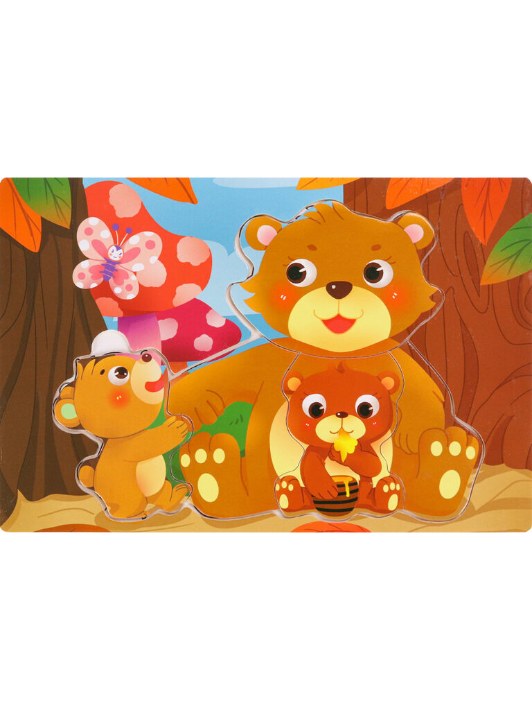 Пазл-рамка деревянная  22*15см "Семья медвежат"
