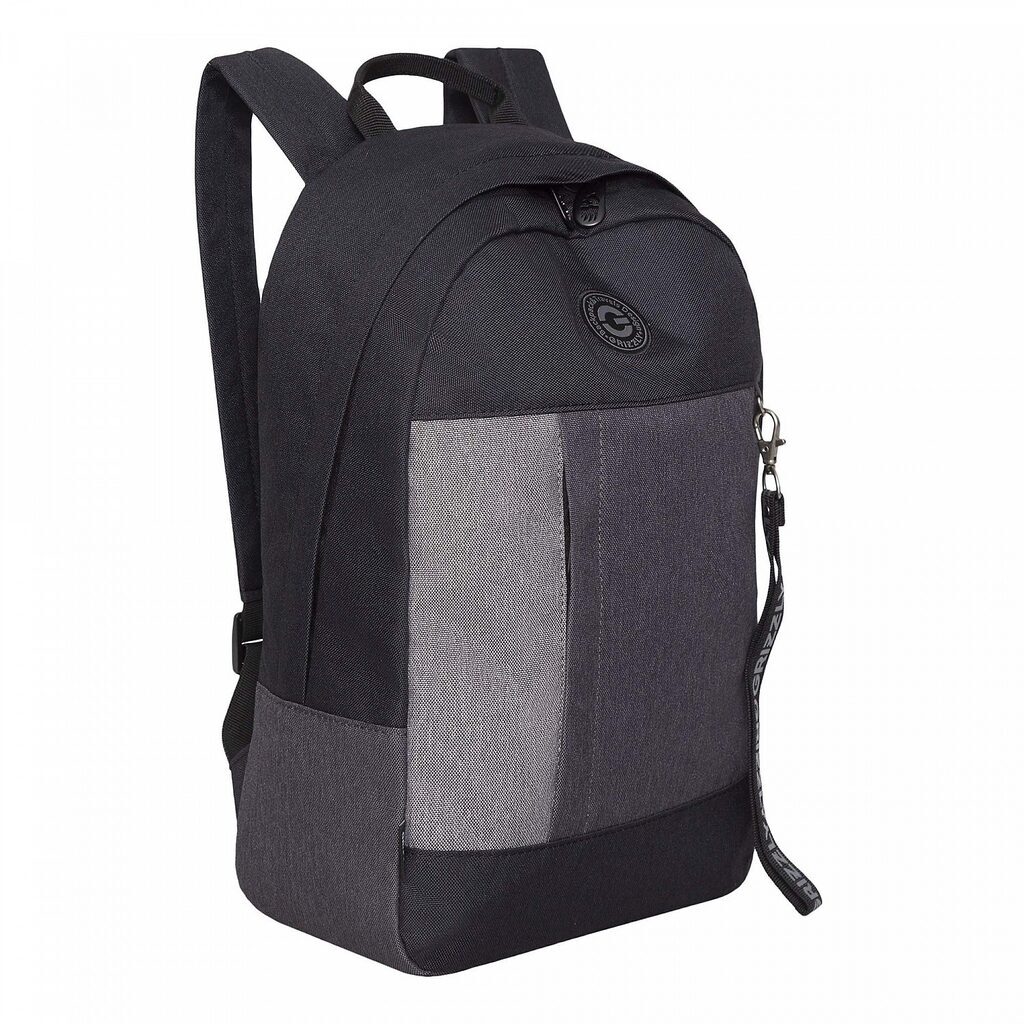 Рюкзак подростковый 24*37,5*12см Grizzly "Черный-серый" полиэстер