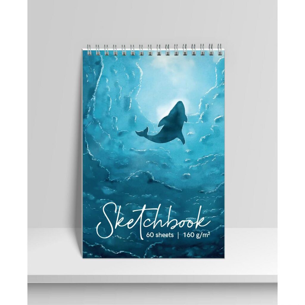 Скетчбук А5+  60л., гребень, 160гр/м2 "Голубая бездна" тв.обл*